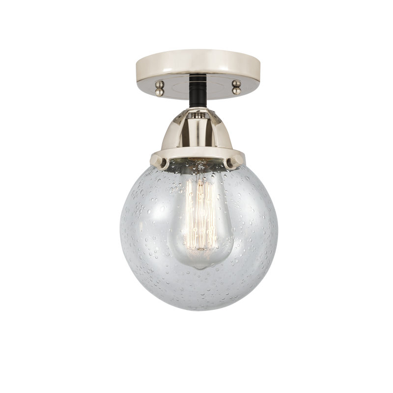 Flush Mount, Seedy, 9.25" H x 6" W x 6" D, Black Polished Nickel