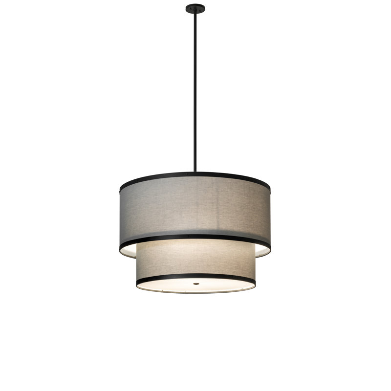 36" Wide Cilindro Textrene Two Tier Pendant