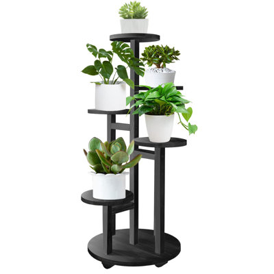 Nathanil Round Corner Solid Wood Plant Stand by Arlmont & Co.
