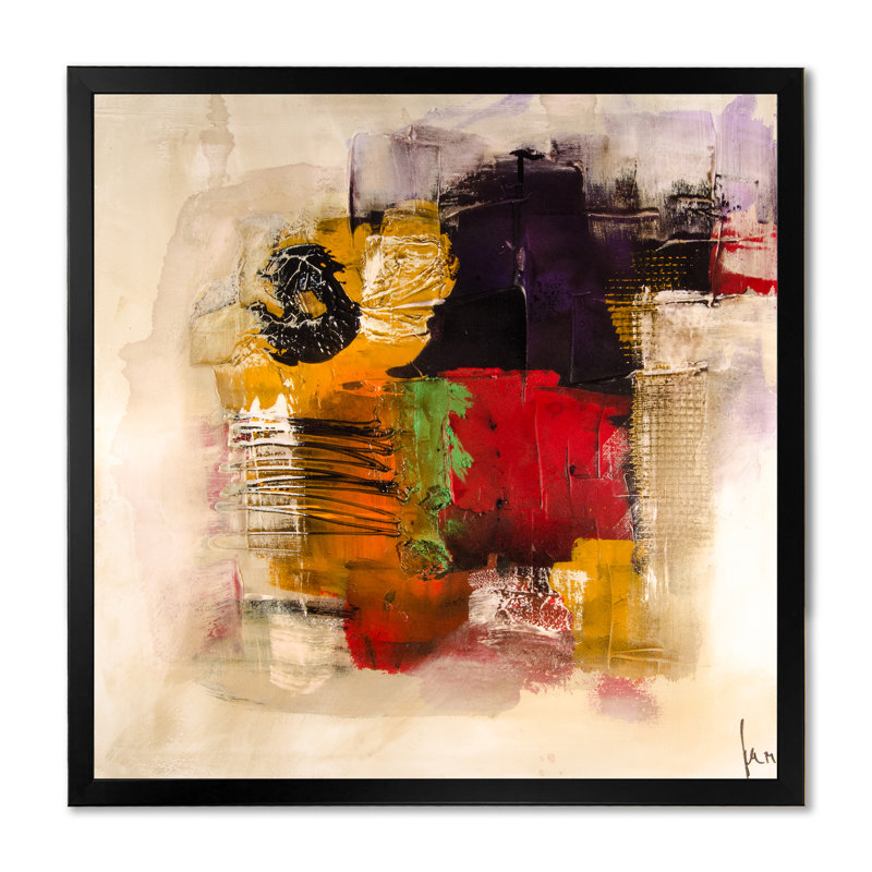 «Abstract Energetic Color Dance», reproduction de cadre photo sur toile, Cadre photo noir, H 30 po x l 30 po x P 1 po