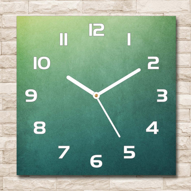 Harrisen Glass Wall Clock, White/Green