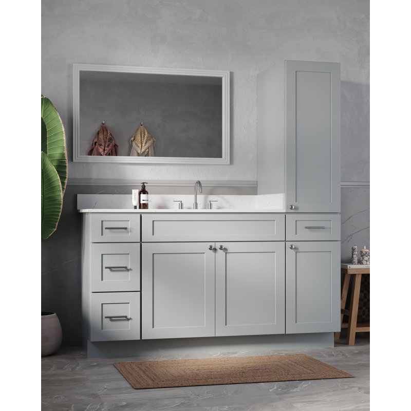 Meuble-lavabo simple 63 po Disar, Gris