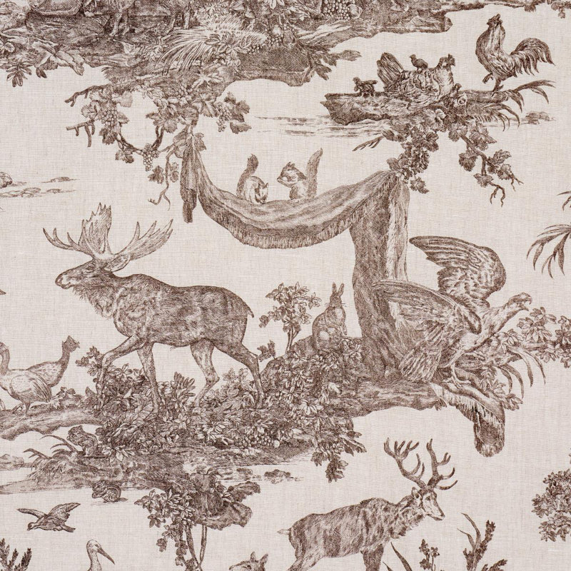 Western Toile Fabric, Sepia