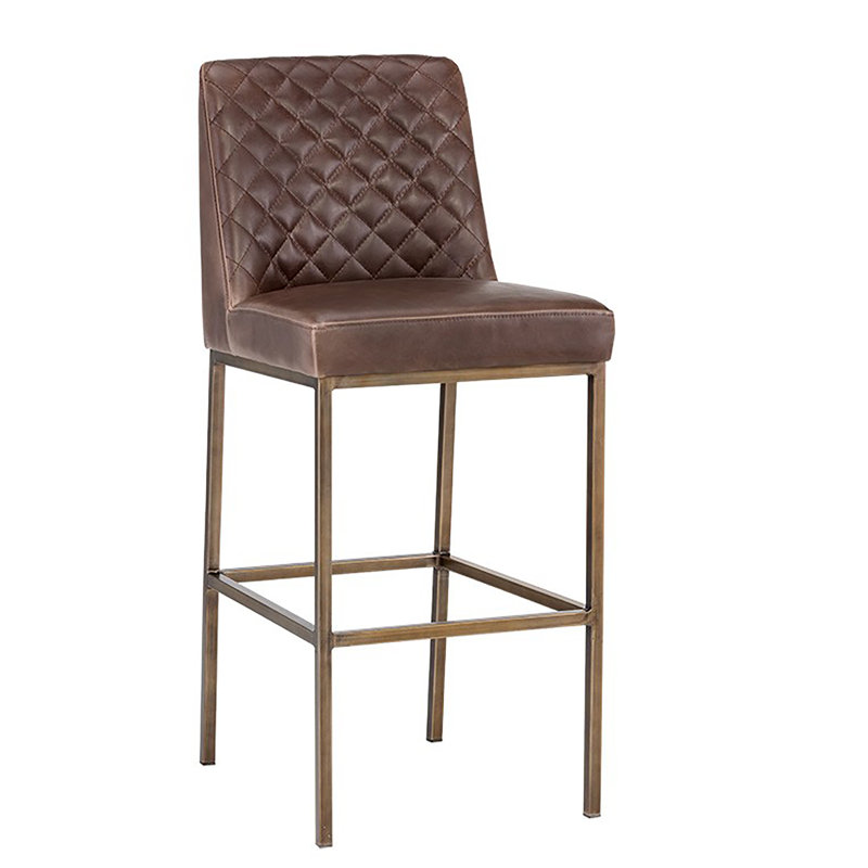 Tabouret de bar Leighland - Havana brun foncé, Similicuir brun antique, Tabouret de bar (siège d'une hauteur de 30 po)