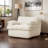 Swivel Recliner Chair with Ottoman,Full Compression Support and 360° Rotation,White