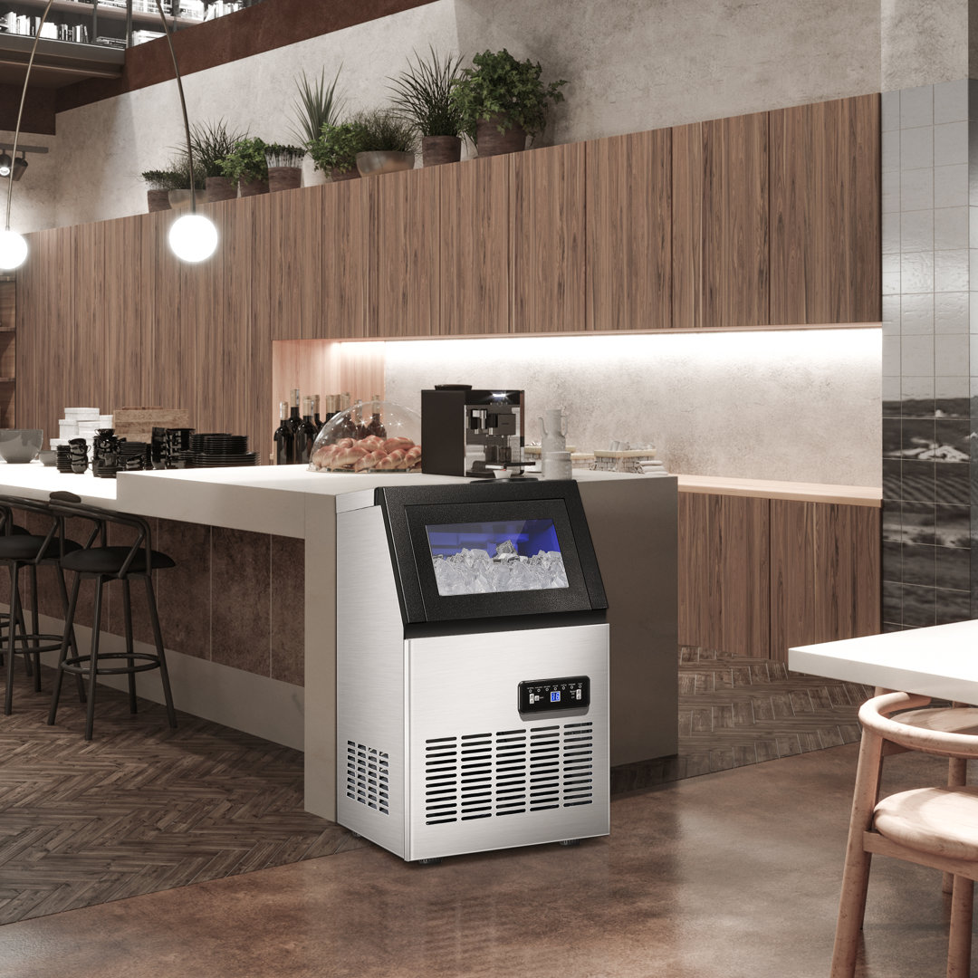 JOEAONZ Ice Maker 120 Lb. Daily Production Cube Clear Ice Freestanding Ice Maker JOEAONZ