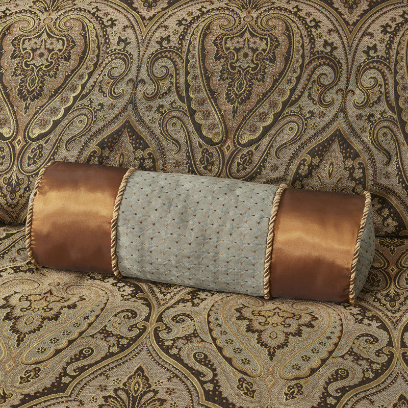 Queen Brown Jacquard Medallion Duvet Comforter Set