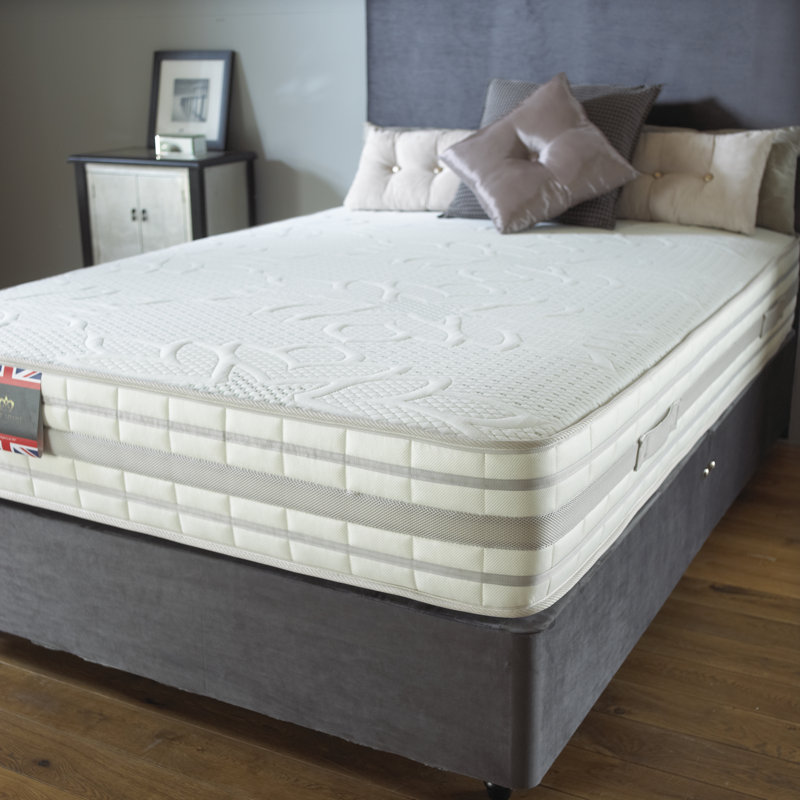 Aspelare Pocketsprung Divan Bed Set, Slate Grey Linen, Kingsize, No Storage