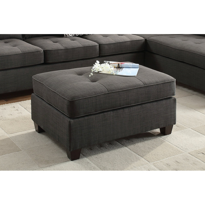 Bartsch Upholstered Ottoman, Ash Black