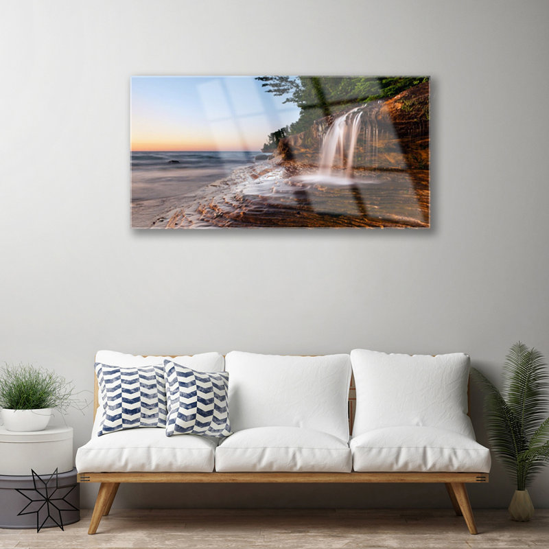 Landscape Waterfall - No Frame Print on Glass