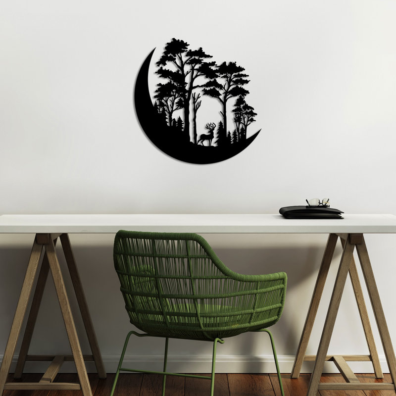 Élégant accessoire mural décoratif en métal, finition noire, 27,6 po x 27,6 po | Fabrication 100% métal, épaisseur: 0,06 po | Conception murale facile, parfaite pour la décoration intérieure et l'esthétique moderne, durable et légère (4,7 lb)
