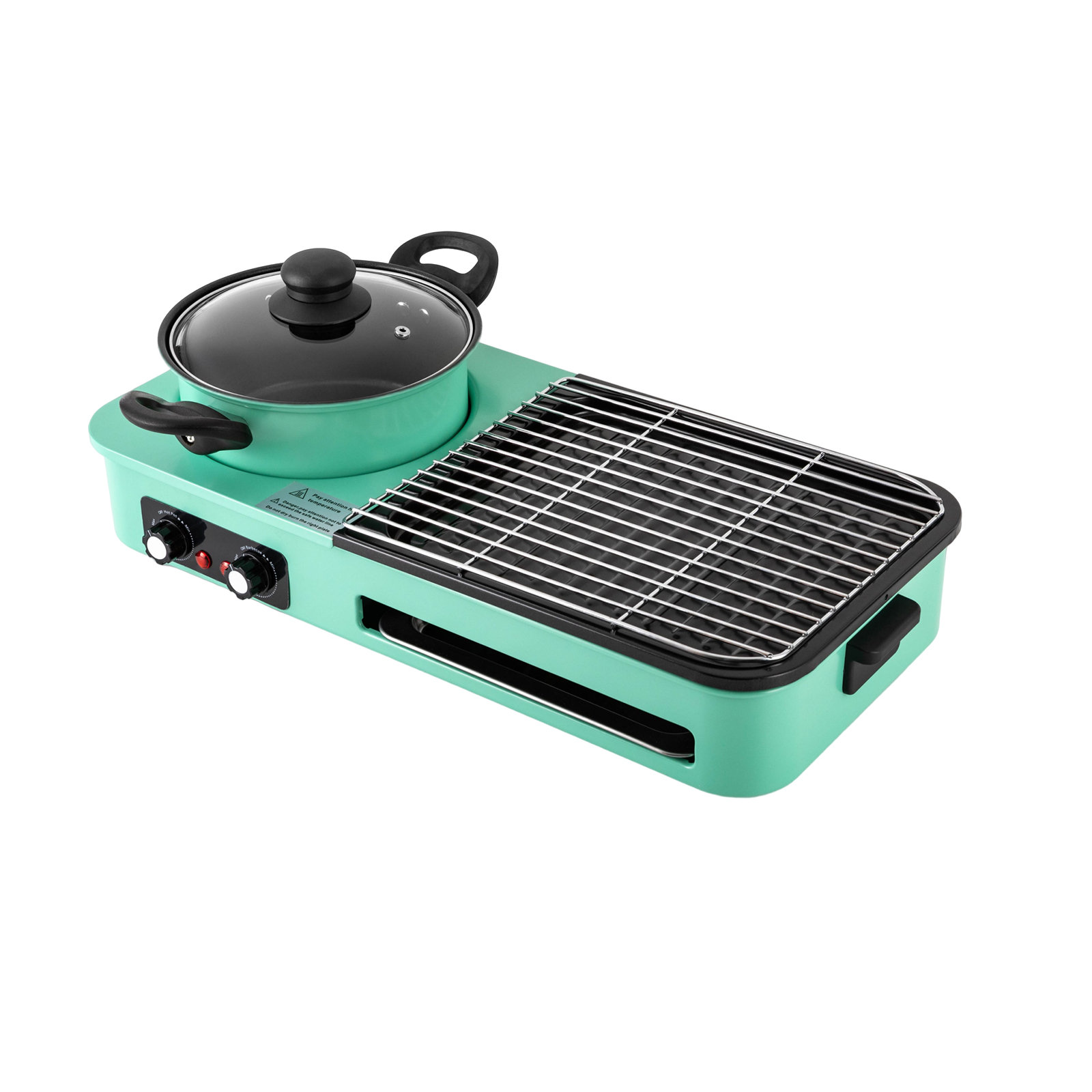 VEVOR 2 in 1 Electric BBQ Pan Grill Hot Pot Portable Hot Pot BBQ