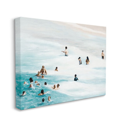 " Summer People Swimming Waves Beach Water Landscape " by Daphne Polselli