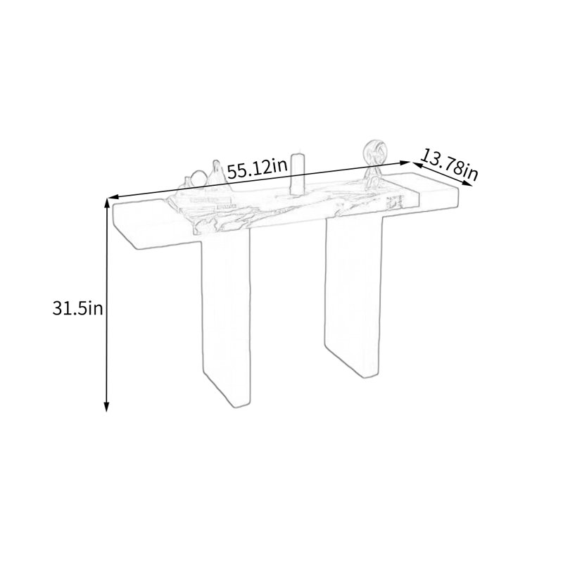 Console Sintered Stone, H 31,5 po x l 55,12 po x P 13,78 po