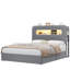 Upholstered Bed Frame, Storage Bed with LED and Charging Station-1030962316-1012162557