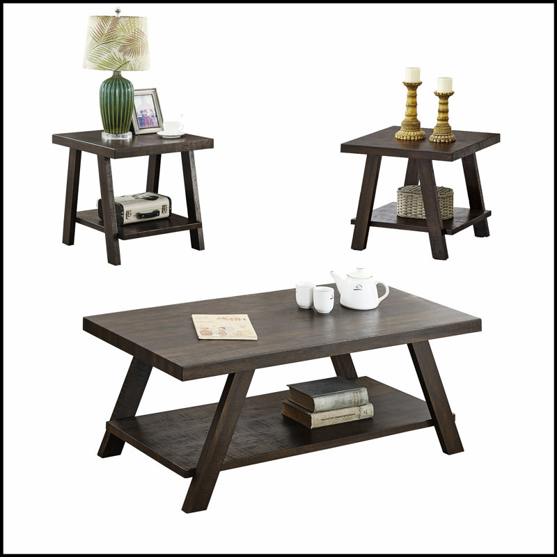 Table basse ronde avec plateau et tablette en bois manufacturé durable, parfaite pour les espaces de vie modernes et écologiques