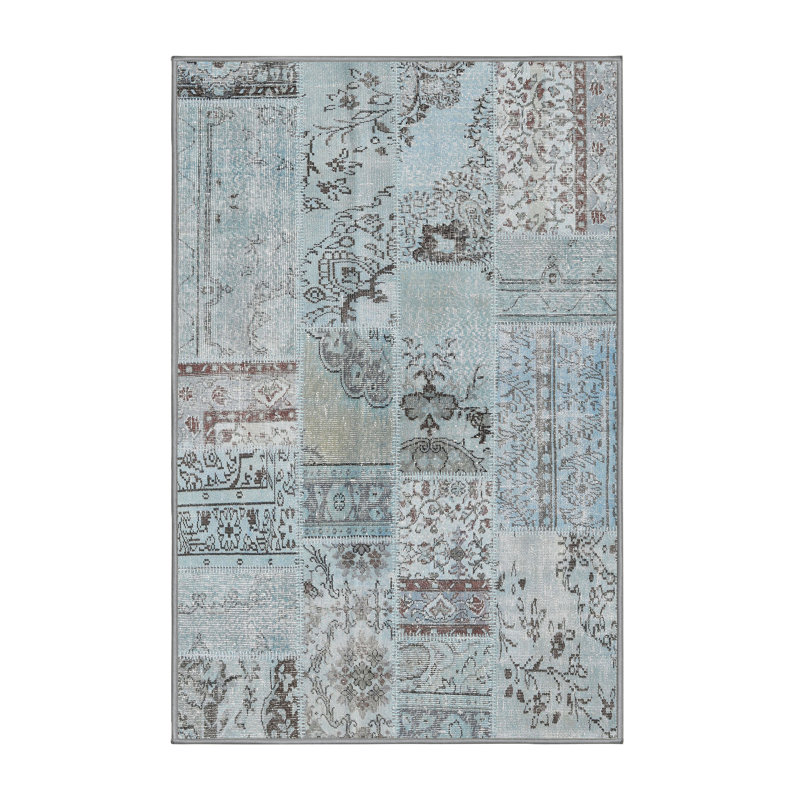 Tapis contemporain bleu, Rectangle 6 pi x 9 pi
