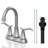 High Arc Dual-Handle Centerset Bathroom Faucet with Drain Assembly(Set of 2)-128613784