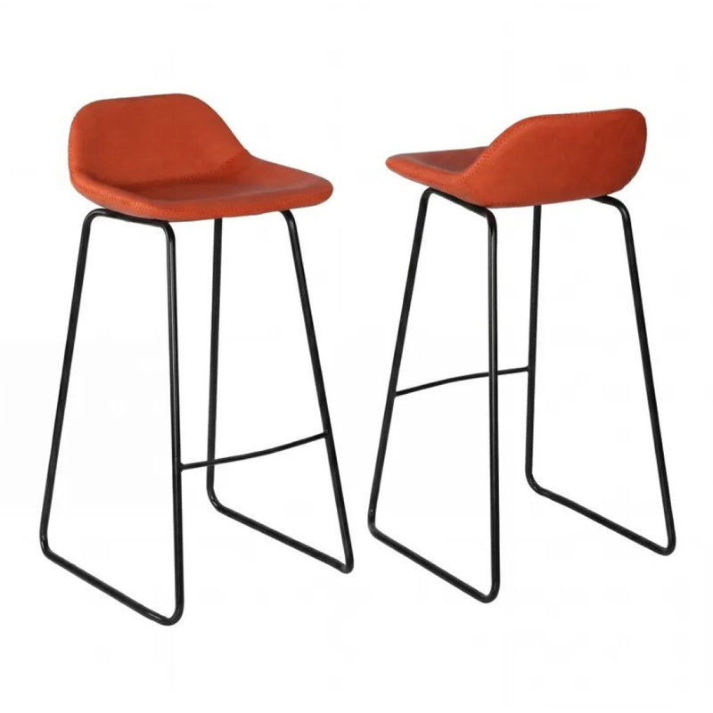 Tabouret de bar 30 po Elise en similicuir terre cuite (ensemble de 2), Rouge