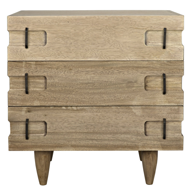 David Solid Wood End Table, Washed Walnut