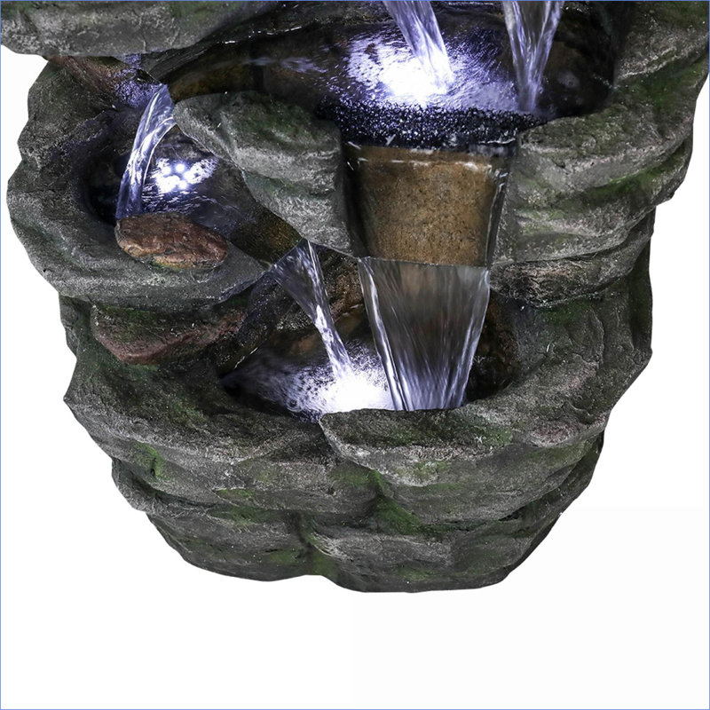 Fontaine d'extérieur à DEL à 4 niveaux 47,2 po Fountains