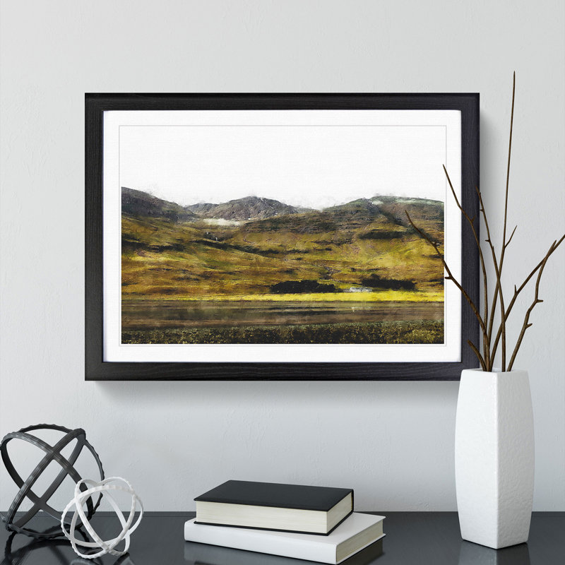 Glencoe in the Scottish Highlands - Picture Frame Painting, 36cm H x 48cm W x 2cm D, Black Framed