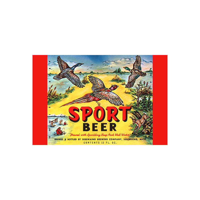 « sport bière », affiche rétro, 20" H x 30" W