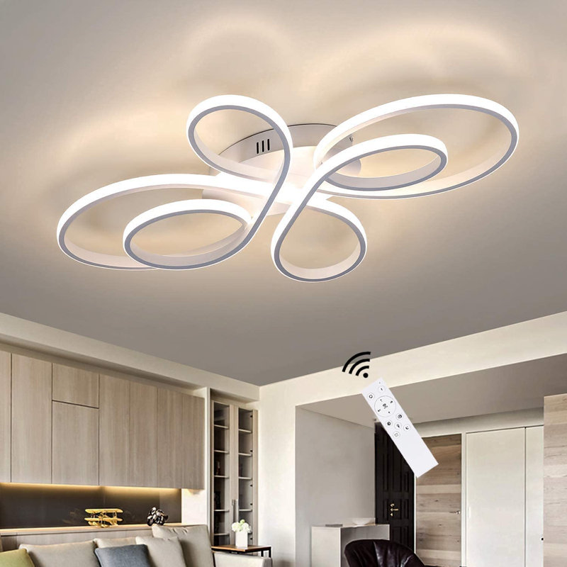 Arrietty LED Semi Flush Mount, White, White