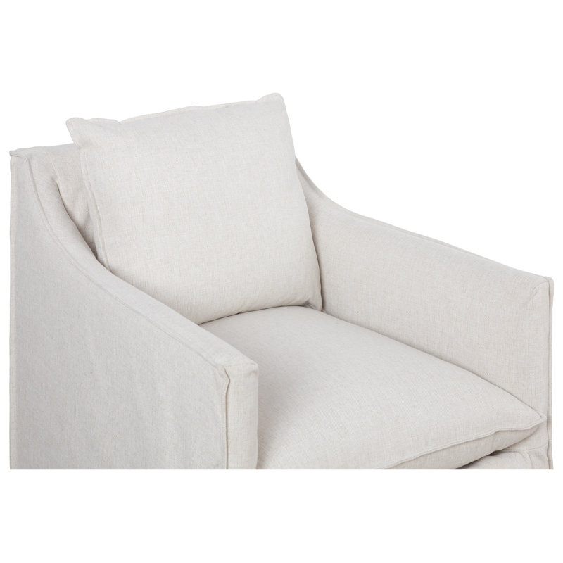 Cape May Slipcovered Swivel Chair, Stationary, 3708 Cognac