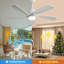 Ventilateur de plafond 52 pouces avec lumière DEL à intensité variable et 5 pales en bois massif-102062841-111667633-122430240