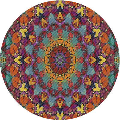 Tapis bleu/jaune/rose à tisser électrique