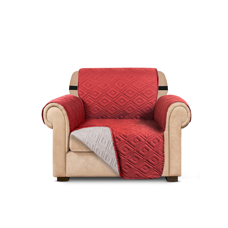 Aspire Homeware 1-Seater Waterproof Reversible Sofa Protector (2 in 1), Burgundy/Beige