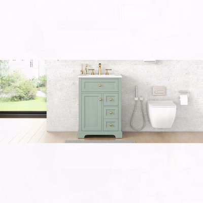 Meuble-lavabo 24 po avec tiroirs à fermeture en douceur et rangement à 2 niveaux pour porte