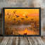 «Golden Sunset Ducks Art» encadré en noir-170689258