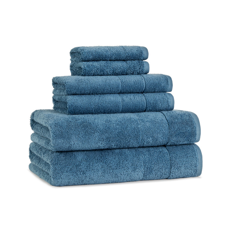 Aston & Arden Turkish 6 Piece Bathroom Towel Set, Copen Blue