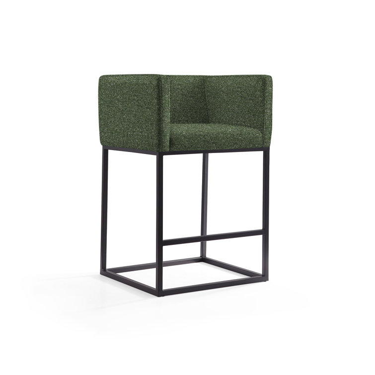 Upholstered Counter Stool with Metal Frame