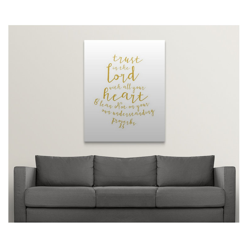 " Proverbs 3:5 - Scripture Art ", 20" H x 16" W x 1.5" D, Canvas