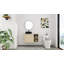 Ensemble de meuble-lavabo mural 36 po - 5 options de lavabo de couleur (motifs blanc / noir / marbre) avec tablette de rangement ouverte (type B)-1607071069