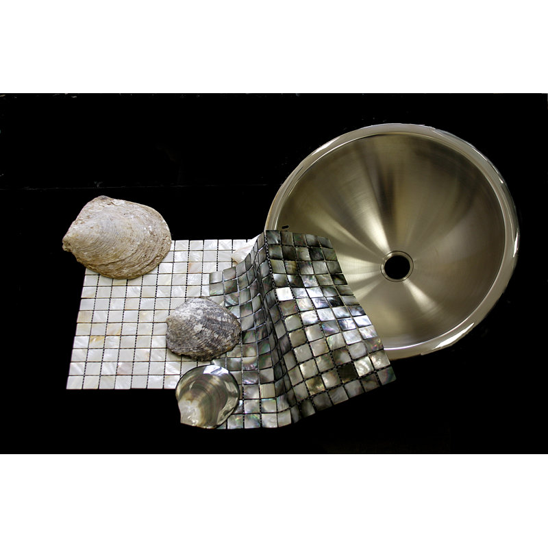 SeaTile 1" x 1" Seashell Grid Mosaic Wall & Floor Tile, White