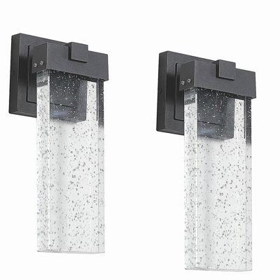 L'applique murale d'extérieur en cristal transparent et imperméable à DEL supporte plusieurs types d'ampoules - chaque lampe de 12 W (2 paquets)