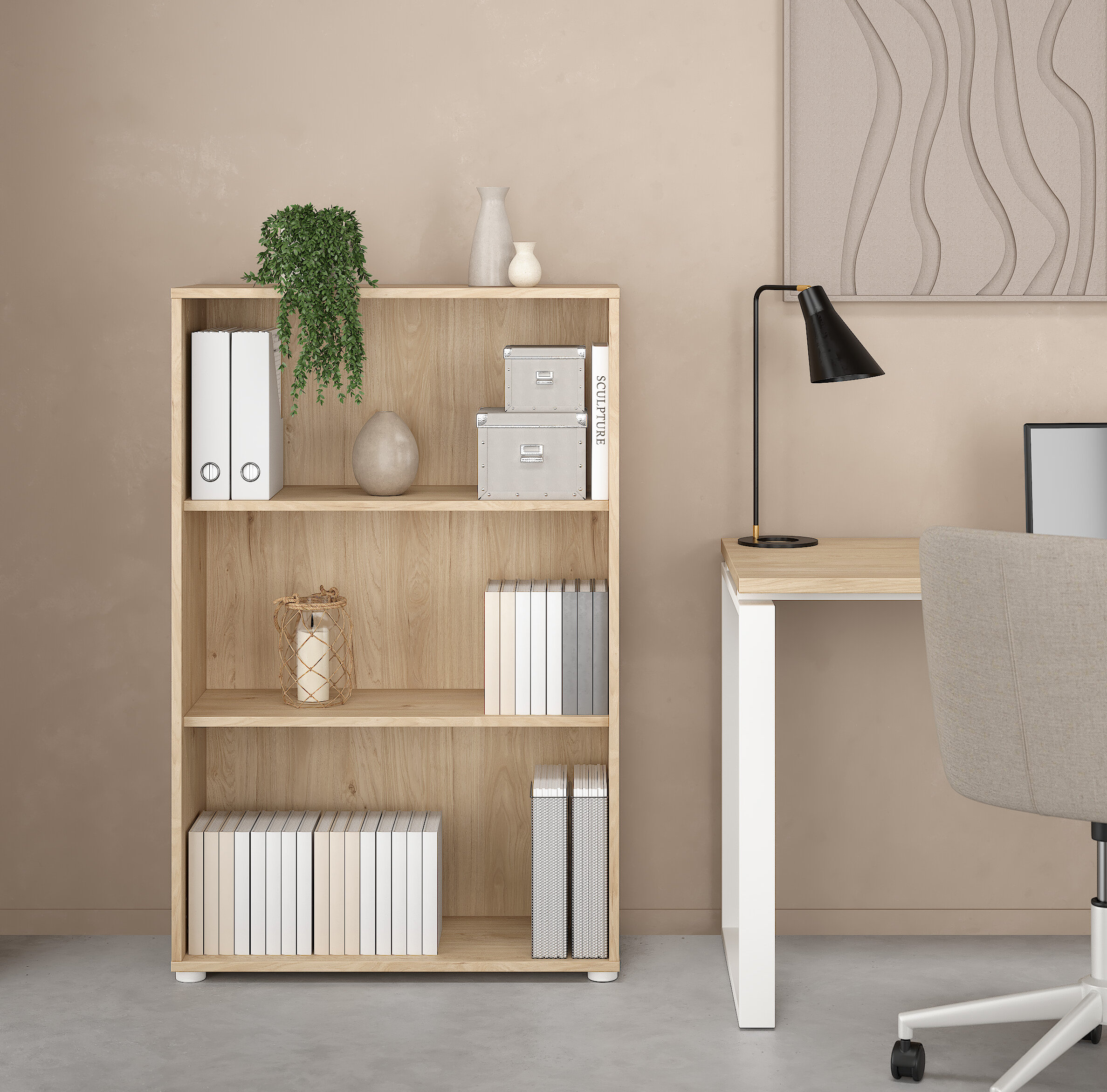Latitude Run® Bibliothèque en bois manufacturé à 3 tablettes Embrie et ...