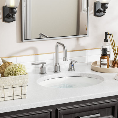 2-handle Bathroom Faucet with Drain Assembly