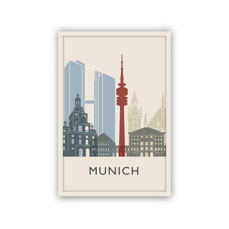 Illustration de Munich, villes du monde, impression sans cadre, affiche de bureau à domicile en Allemagne