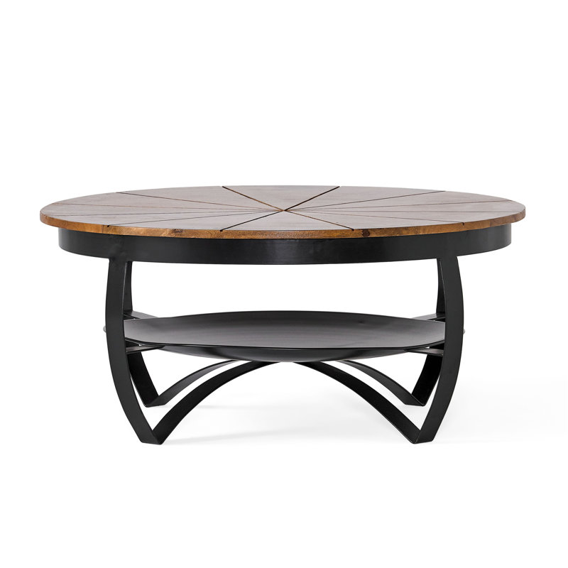 Meroy Round Mango Wood and Iron Coffee Table