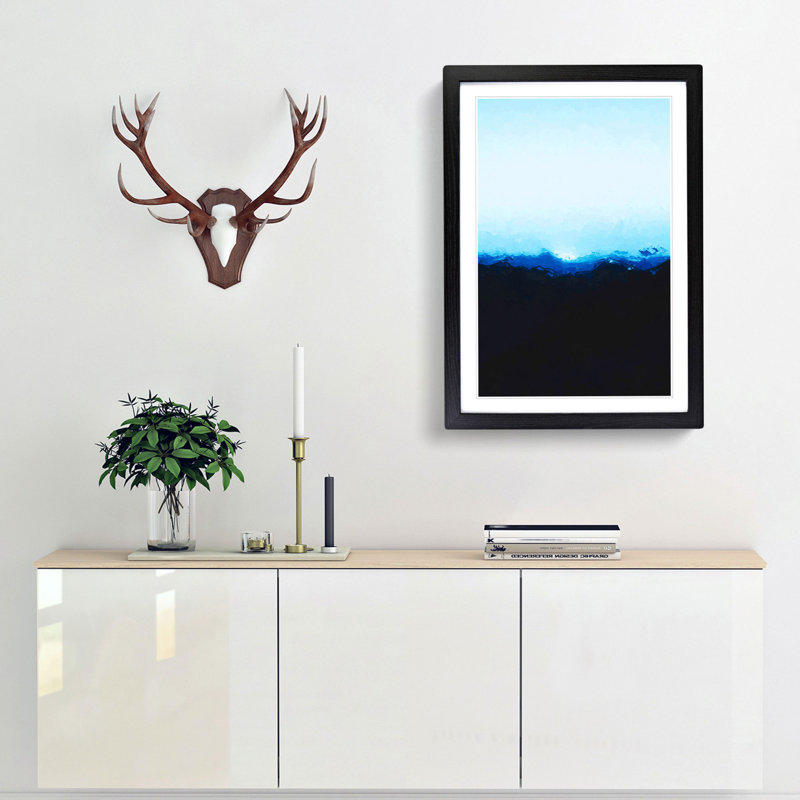 Mountains in Lappach Italy in Abstract - Framed Print, 87cm H x 62cm W x 2cm D, Black Framed