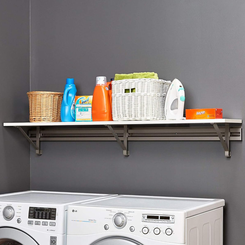Organisateur de salle de lavage à tablette simple, H 8,5 po x l 60 po x P 11,75 po
