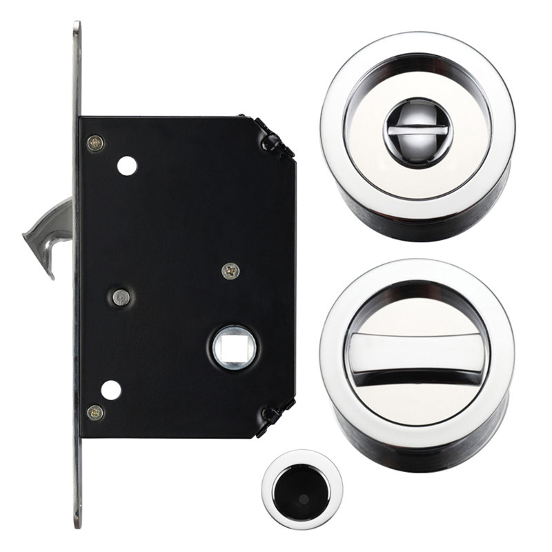 Pocket Door Hardware, Polished Chrome