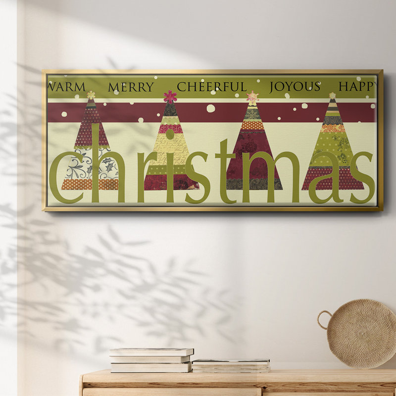 «Happy Merry Joyous», toile encadrée, H 8 po x l 20 po