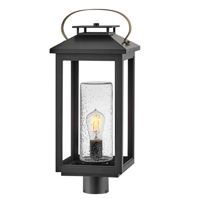 Atwater 23" Black Outdoor Post Mount Lantern with Coastal Finish