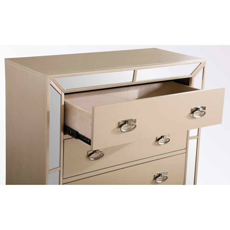 Commode de rangement avec cinq tiroirs, Naturel
